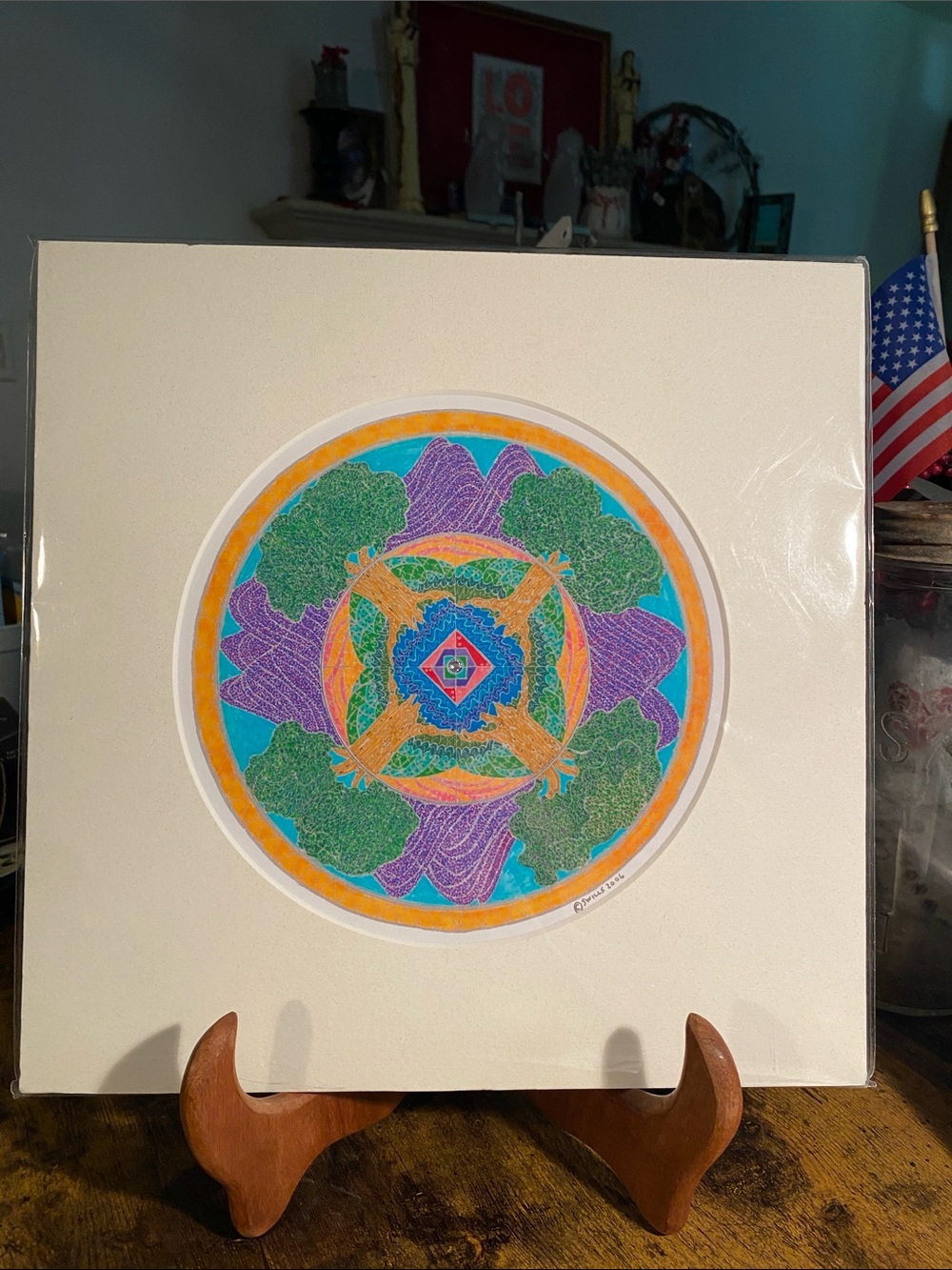 Hand-Drawn Circular Mandala Planted by Rivers of Water-signed